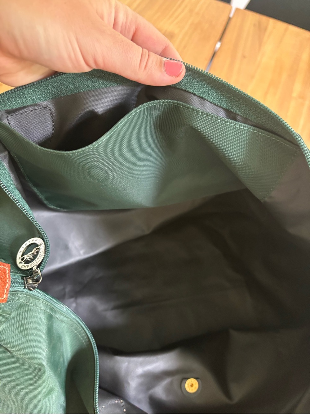 LONGCHAMP Large Le Pliage Original Travel Bag Green - Picture 10 of 12